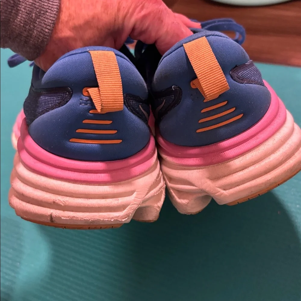 Hoka Bondi Blue and Pink running Shoes - Picture 3 of 6